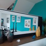 Espelho com Moldura em Branco e Cinza