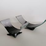 Porta Velas de Vidro Preto e Cinza