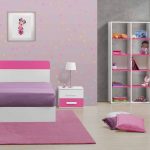 Quarto de Solteiro LOURINI Linha Play Branco / Rosa / Azul / Faia