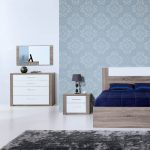 Quarto de Casal LOURINI linha Paris Carvalho Cinza + Branco